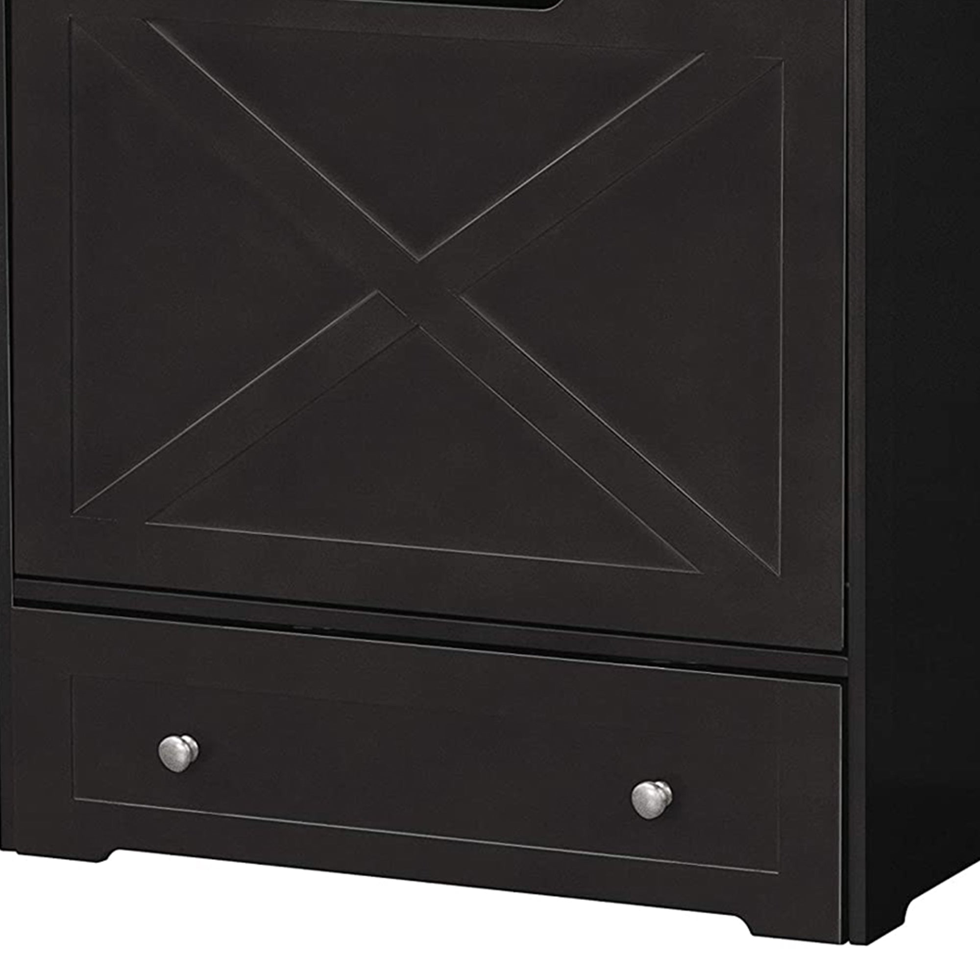 Zoovilla Pet Feeder Large Storage Bin with Hidden Elevated Dog Bowl Stand, Black + zoovilla Kitty Litter Loo Indoor Hidden Litter Box Furniture Enclosure, Black