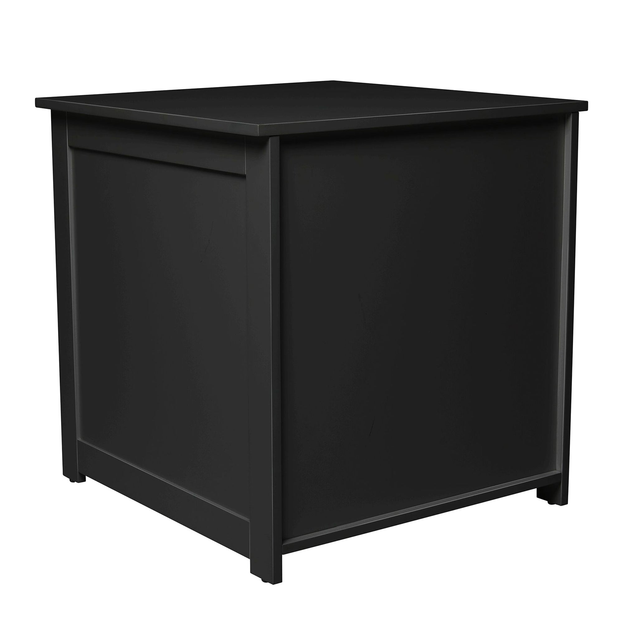 Zoovilla Pet Feeder Large Storage Bin with Hidden Elevated Dog Bowl Stand, Black + zoovilla Kitty Litter Loo Indoor Hidden Litter Box Furniture Enclosure, Black