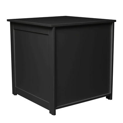 Zoovilla Pet Feeder Large Storage Bin with Hidden Elevated Dog Bowl Stand, Black + zoovilla Kitty Litter Loo Indoor Hidden Litter Box Furniture Enclosure, Black