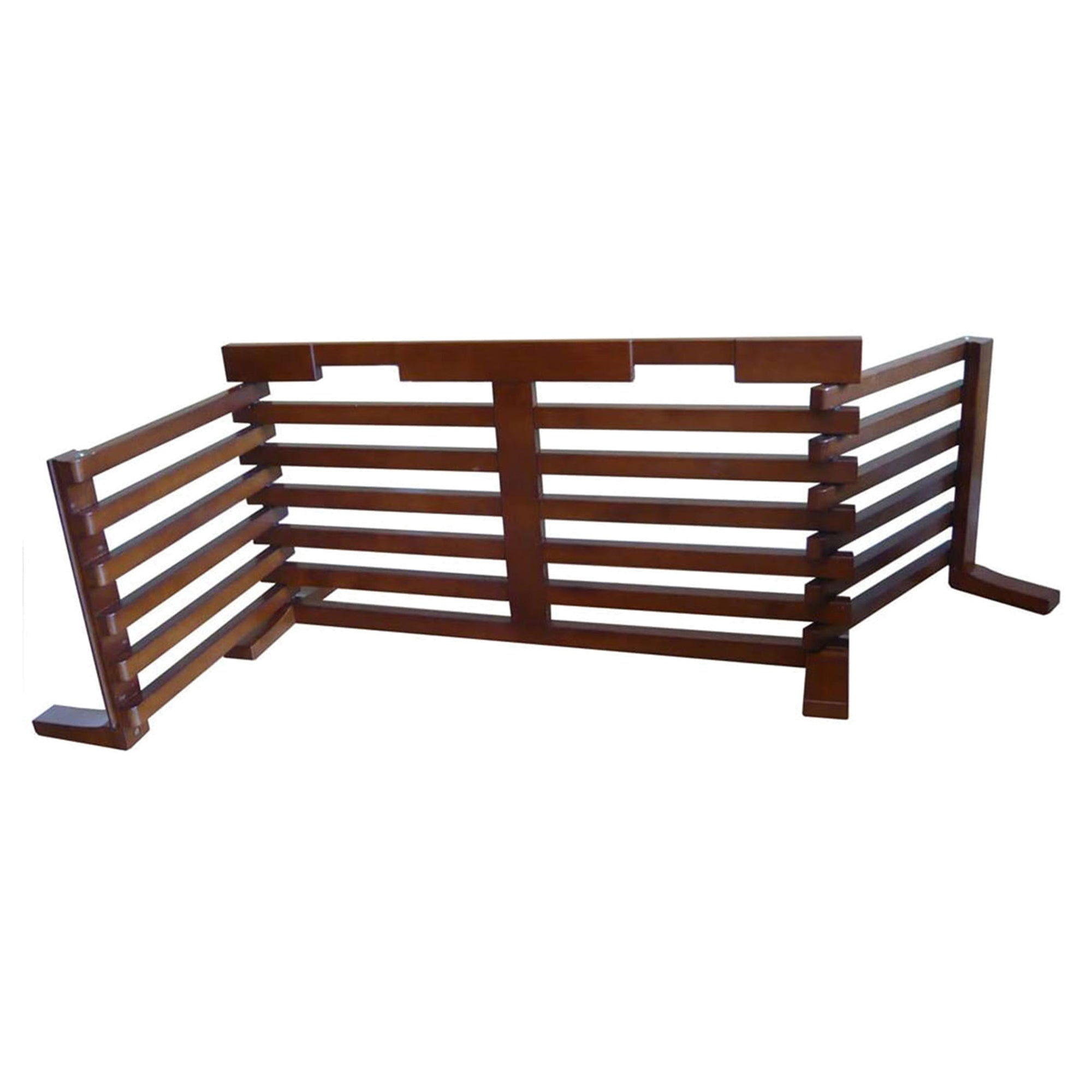 Merry Products Wooden 6 Foot Dog Gate-N-Crate for Small to Medium Pets, Walnut + Merry Products Decorative Cat Enclosed Litter Box Washroom Night Stand, Espresso
