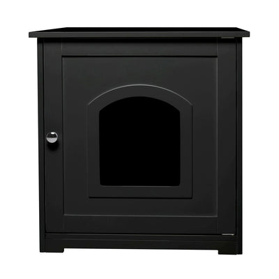 zoovilla Kitty Litter Loo Indoor Hidden Litter Box Furniture Enclosure, Black + Merry Products Decorative Cat Enclosed Litter Box Washroom Night Stand, Espresso