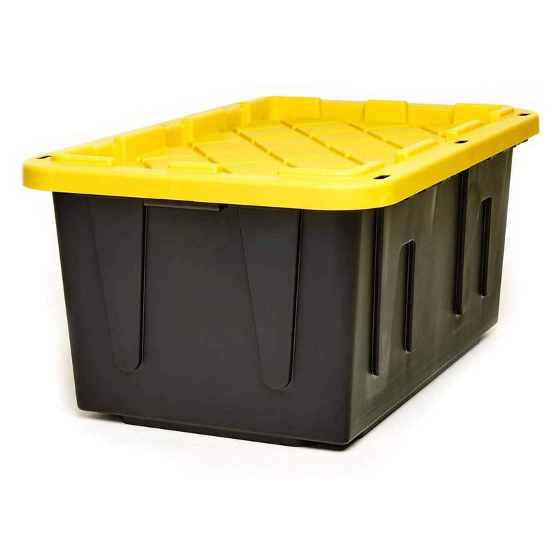 Homz Durabilt Heavy Duty 27 Gallon Plastic Organizer Storage Bin Tote (2 Pack)