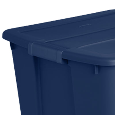 Sterilite 20 Gallon Stackable Plastic Storage Tote w/Latching Lid,Blue (18 Pack)