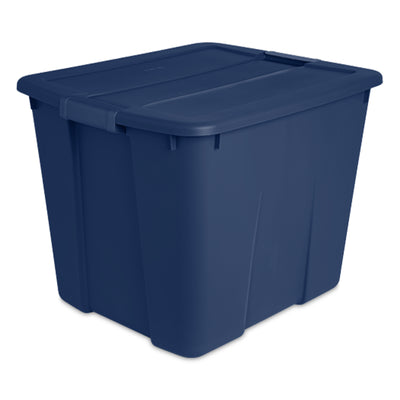 Sterilite 20 Gallon Stackable Plastic Storage Tote w/Latching Lid,Blue (24 Pack)