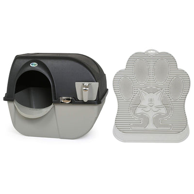 Omega Paw Elite Roll 'N Clean Self Cleaning Cat Litter Box with Paw Floor Mat - VMInnovations