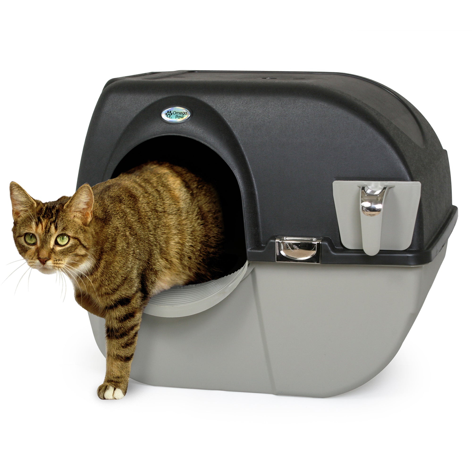 Omega Paw Elite Roll 'N Clean Self Cleaning Cat Litter Box with Paw Floor Mat - VMInnovations