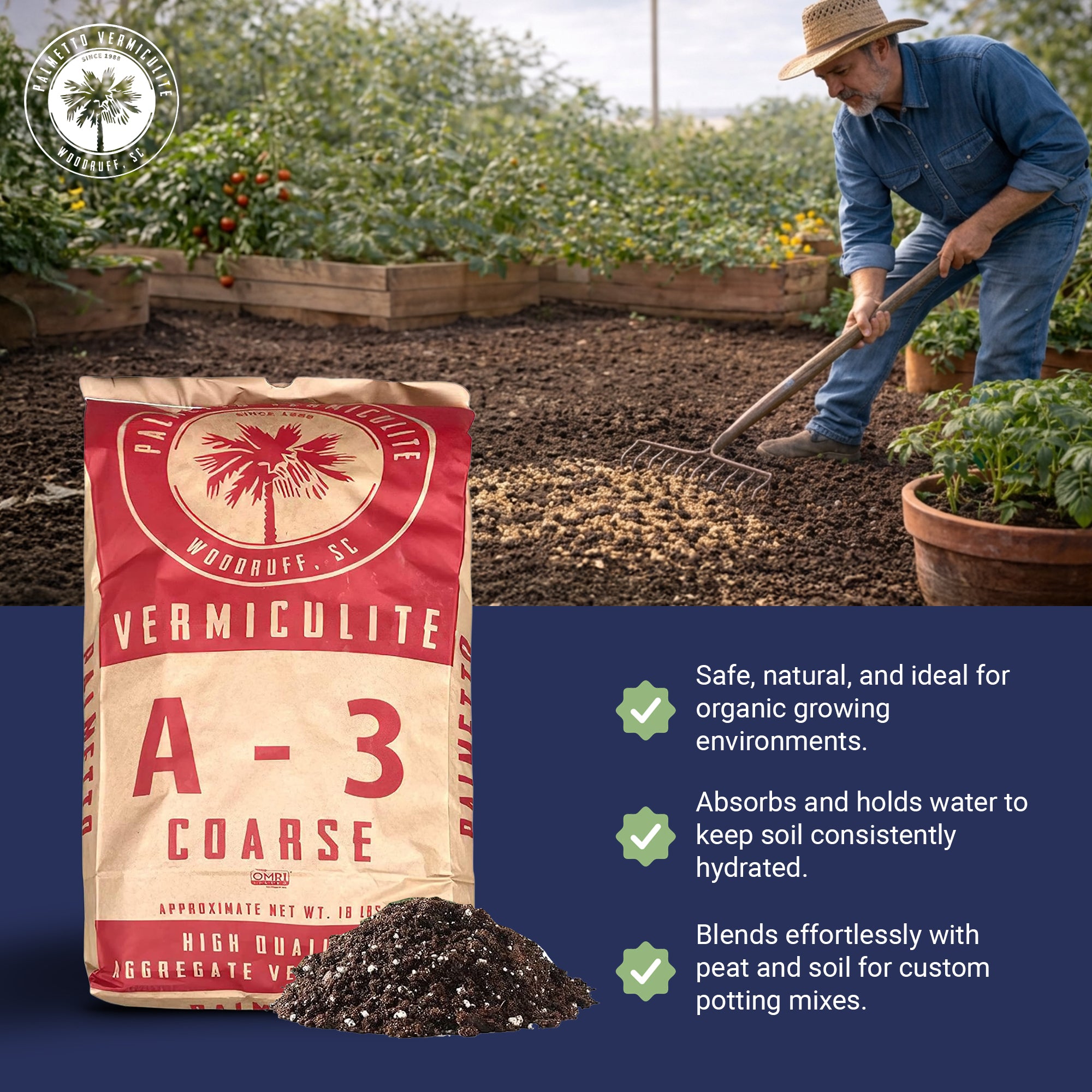 Palmetto 10 Pack 4 CuFt Organic Grade3 Coarse Vermiculite Planting Soil Additive