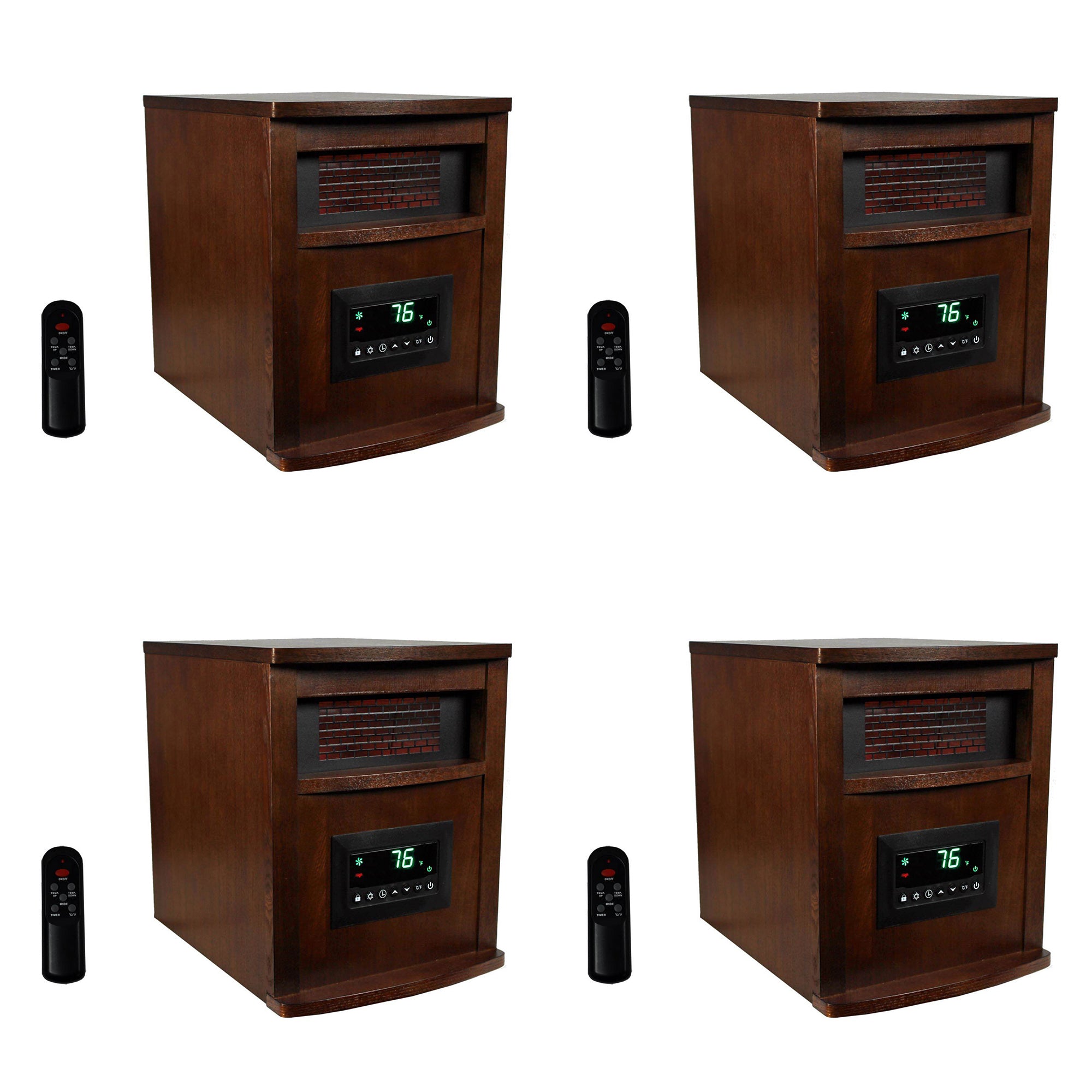 LifeSmart LifePro 6 Element 1500W Electric Infrared Quartz Space Heater (4 Pack)