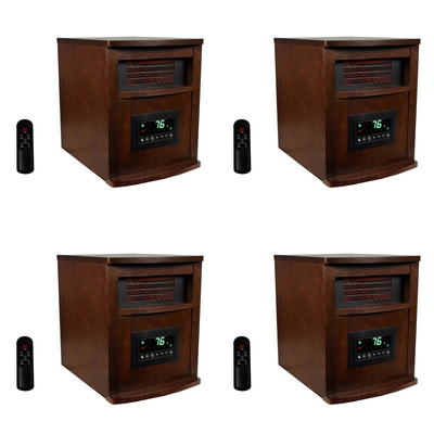 LifeSmart LifePro 6 Element 1500W Electric Infrared Quartz Space Heater (4 Pack)