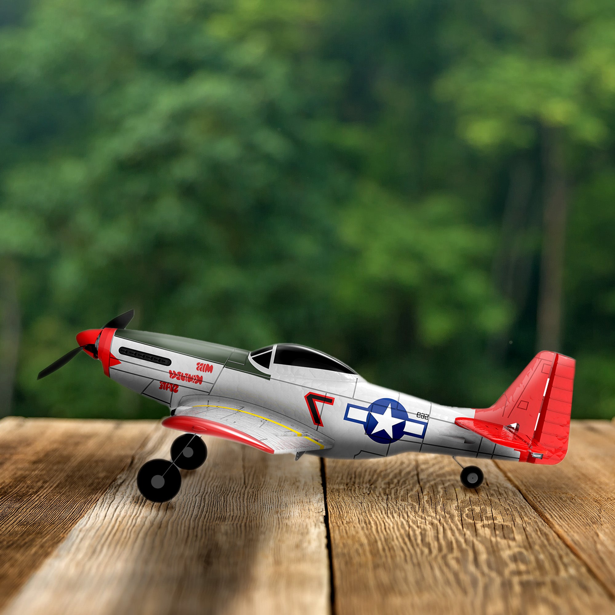 VOLANTEXRC P51D Mustang 2Ch Beginner RC Flying Airplane with Xpilot Stabilizer - VMInnovations