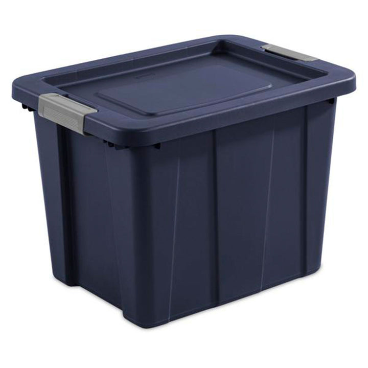 Sterilite Tuff1 18 Gal Plastic Storage Tote Bin w/ Latching Lid, Blue (18 Pack)