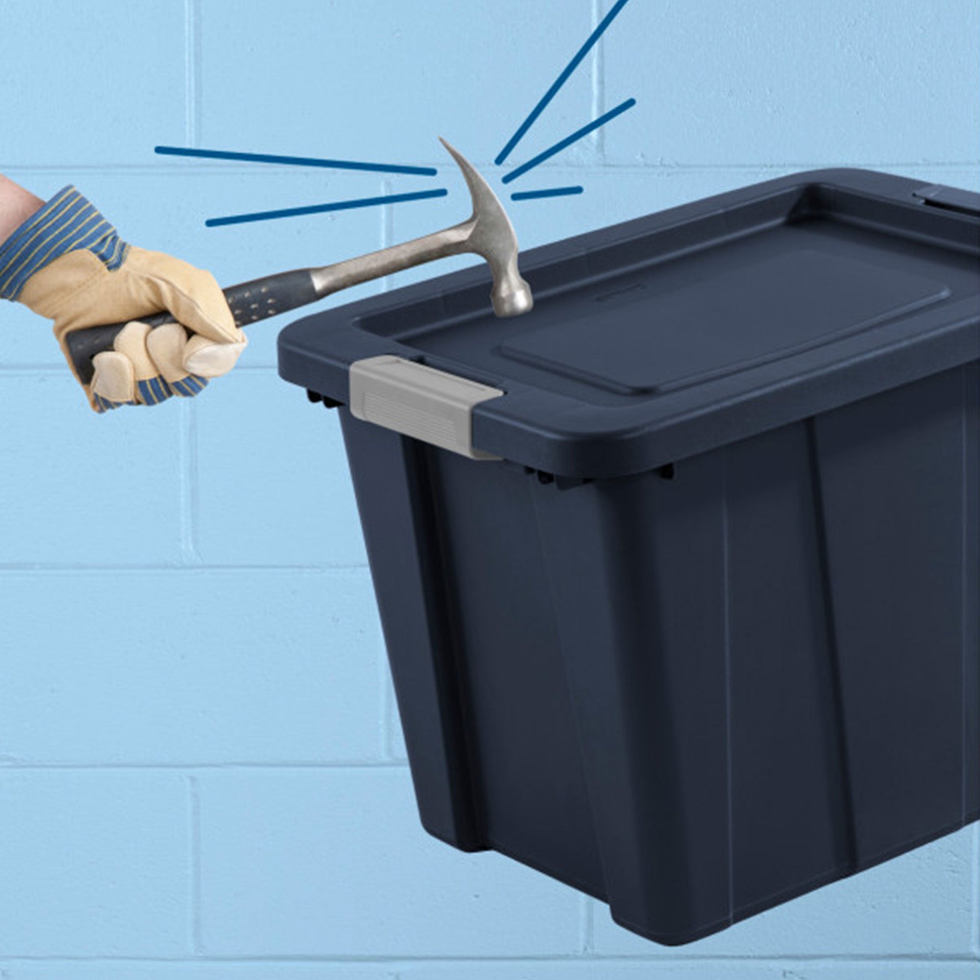 Sterilite 18 Gal Latching Tuff1 Stackable Storage Tote w/ Latching Lid, 12 Pack - VMInnovations