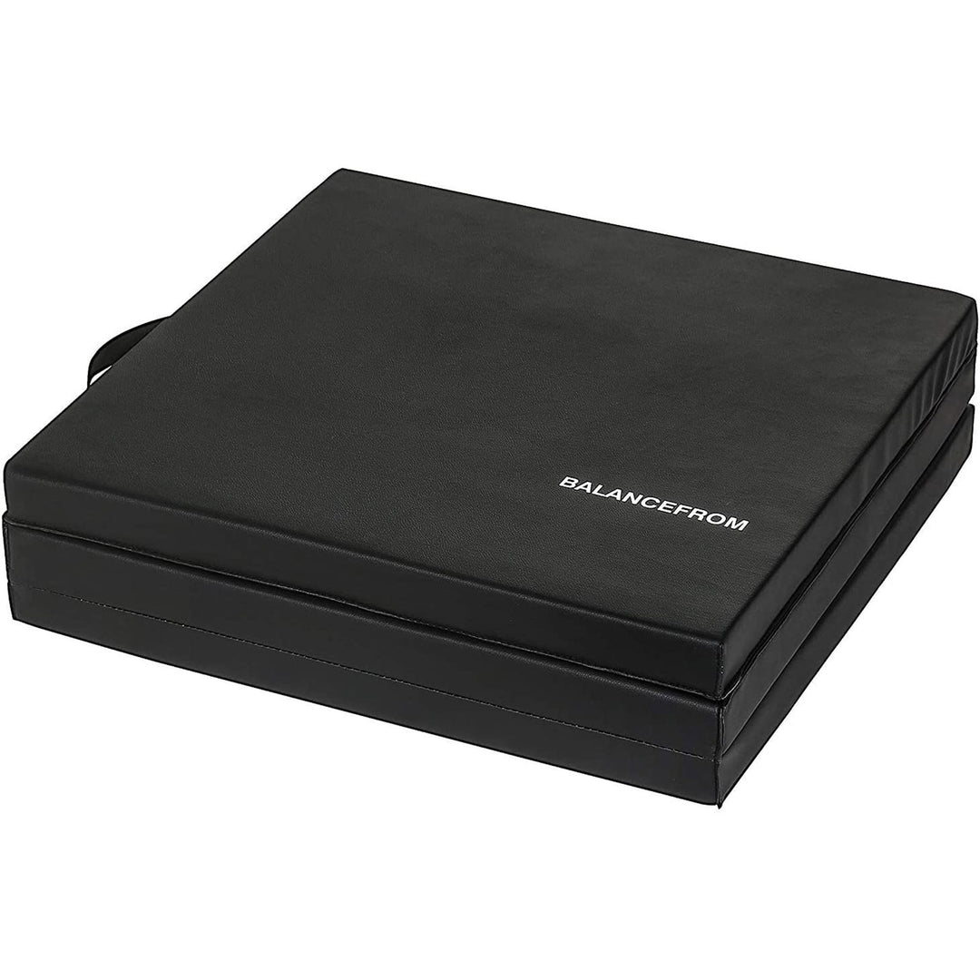 GoGym 6x2ft Folding 3 Panel Exercise Mat with Handles, Black (Used) - VMInnovations