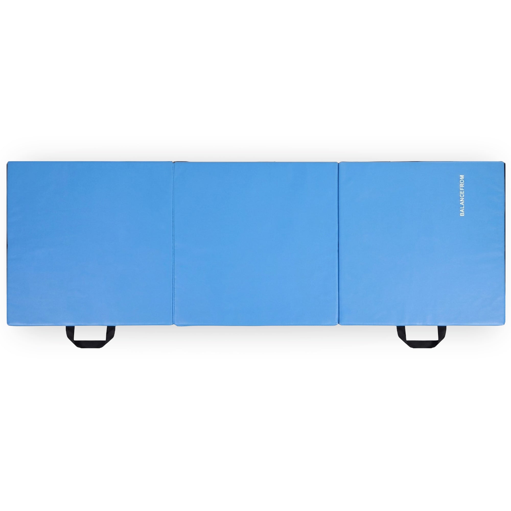 BalanceFrom Fitness GoGym 6x2ft Folding 3 Panel Exercise Mat with Handles, Blue