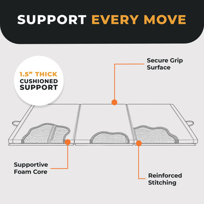 BalanceFrom Fitness GoGym 6'x2'x1.5" Folding Exercise Gym Mat, Black (Open Box) - VMInnovations
