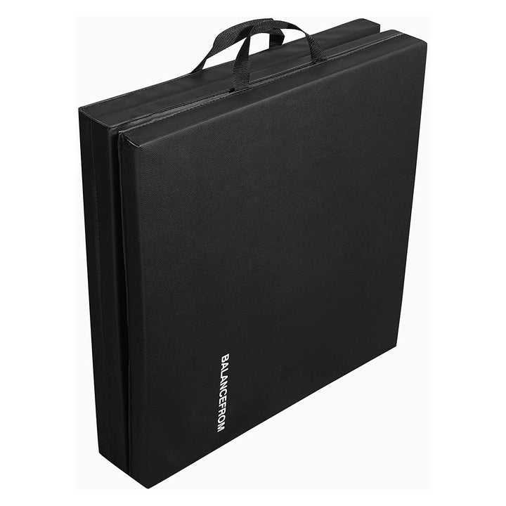 BalanceFrom Fitness GoGym 6'x2'x1.5" Folding 3 Panel Exercise Mat, Black (Used)