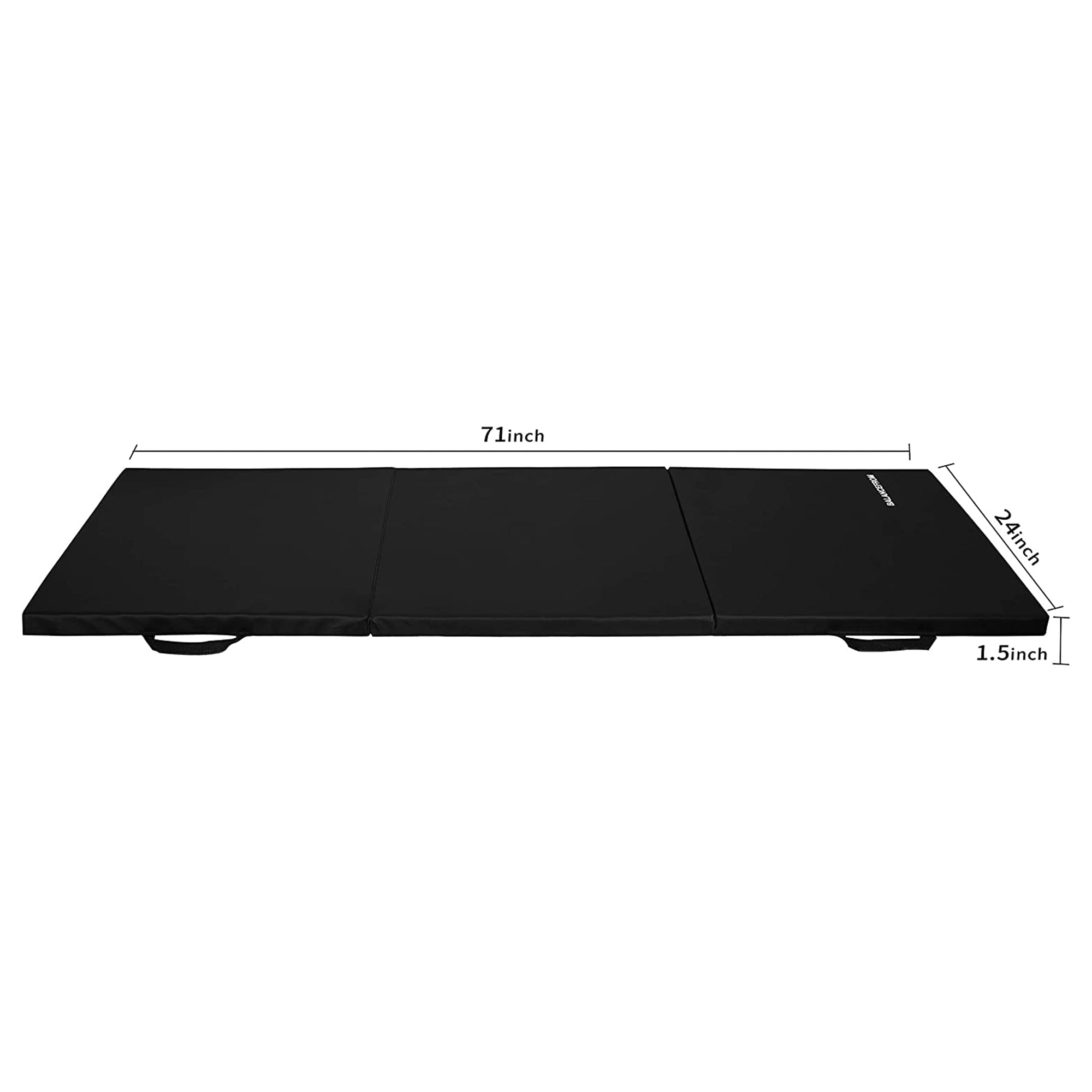 BalanceFrom Fitness GoGym 6'x2'x1.5" Folding 3 Panel Exercise Mat, Black (Used) - VMInnovations