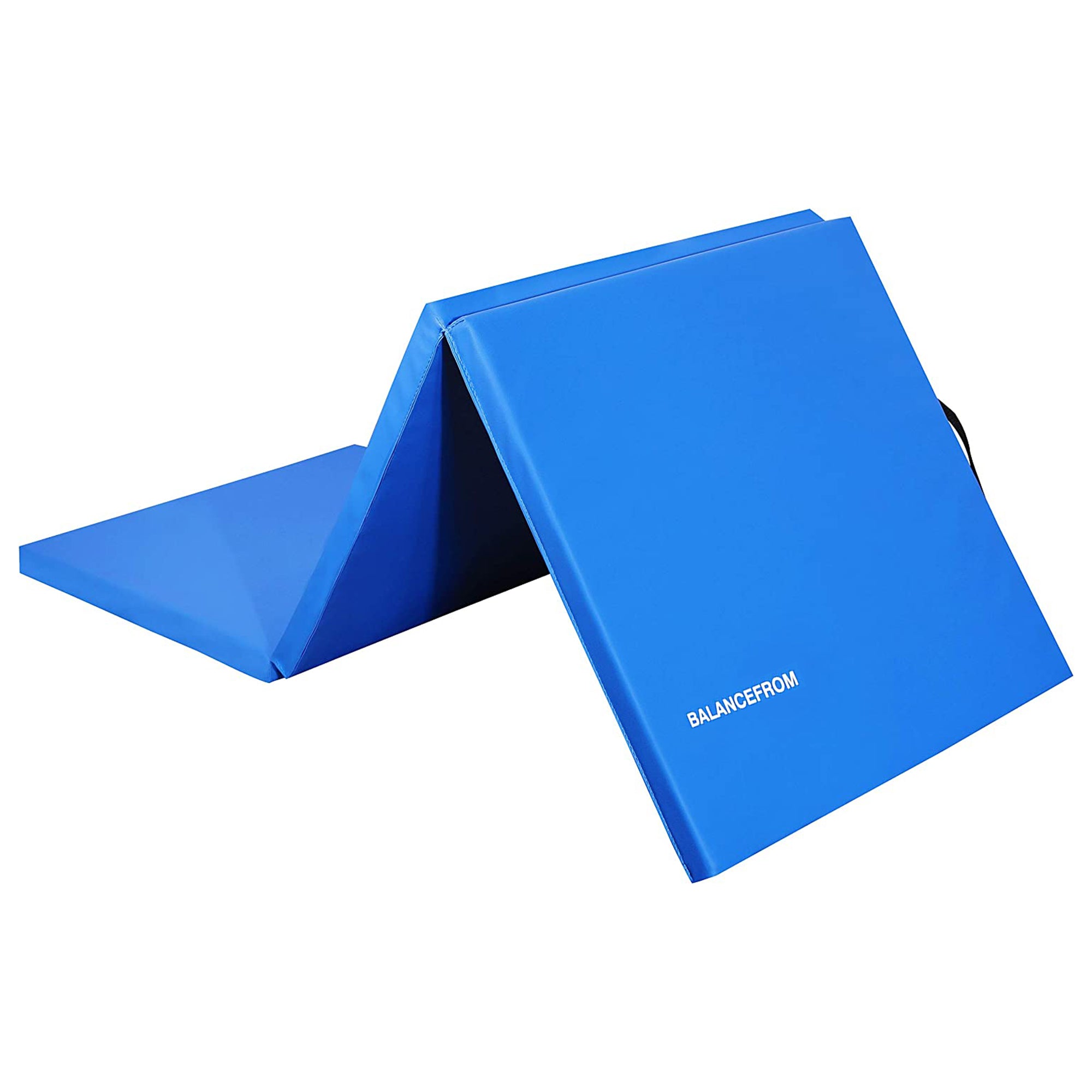 BalanceFrom GoGym 6' x 2' x 1.5" Folding 3 Panel Exercise Gym Mat, Blue (Used) - VMInnovations