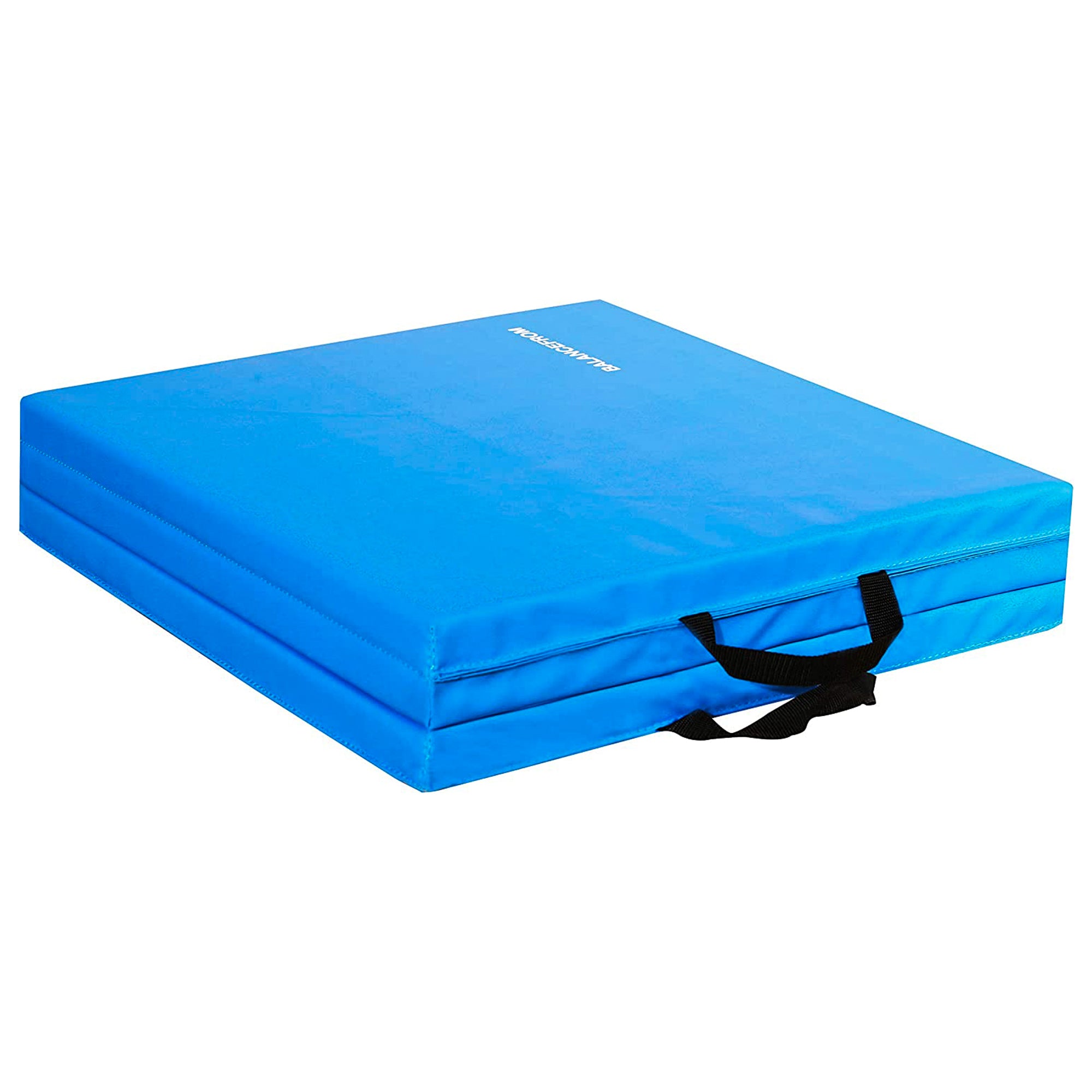 BalanceFrom GoGym 6' x 2' x 1.5" Folding 3 Panel Exercise Gym Mat, Blue (Used) - VMInnovations