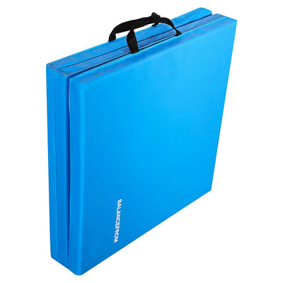 Fitness GoGym 6' x 2' x 1.5" Folding 3 Panel Exercise Gym Mat, Blue (Open Box) - VMInnovations
