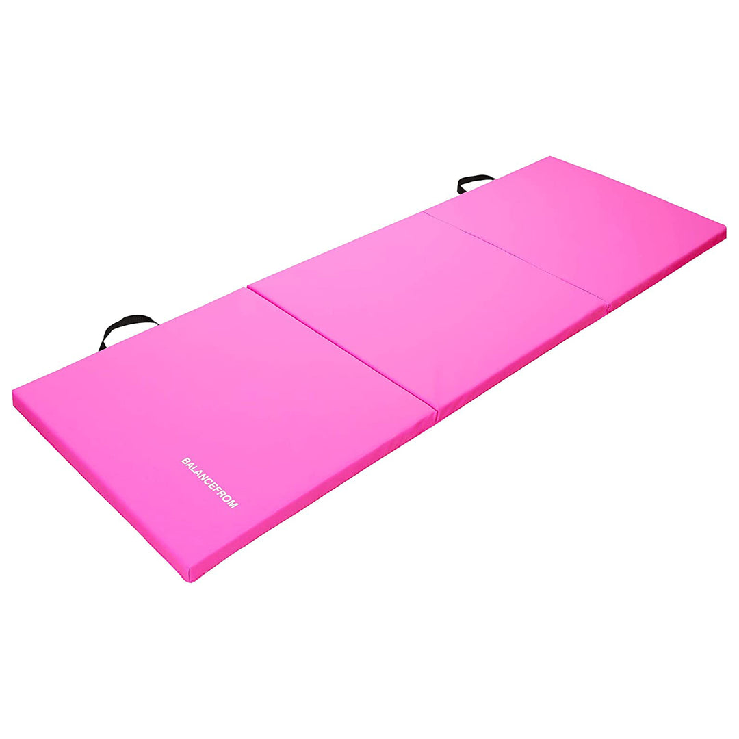 BalanceFrom Fitness GoGym 6'x2'x1.5" Folding Exercise Gym Mat, Pink (Open Box)
