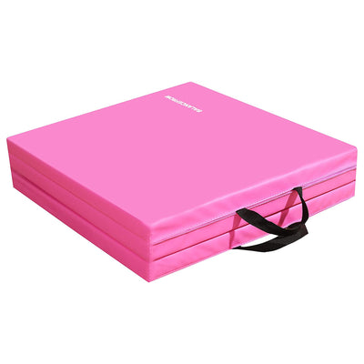 BalanceFrom Fitness GoGym 6'x2'x1.5" Folding 3 Panel Exercise Mat, Pink (Used)