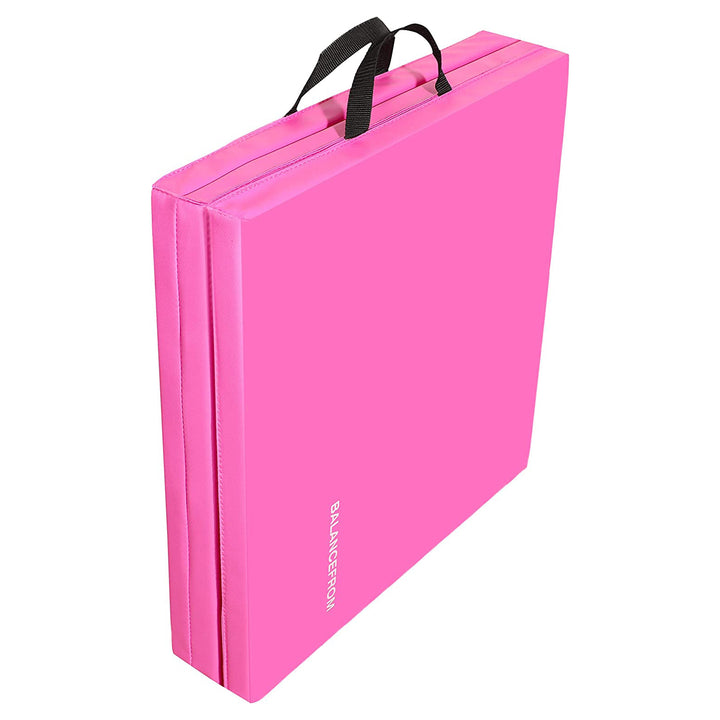 BalanceFrom Fitness GoGym 6'x2'x1.5" Folding Exercise Gym Mat, Pink (Open Box) - VMInnovations