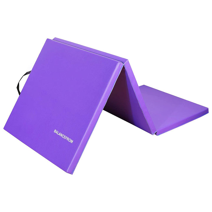 BalanceFrom Fitness GoGym 6'x2'x1.5" Folding 3 Panel Gym Mat, Purple (Open Box)