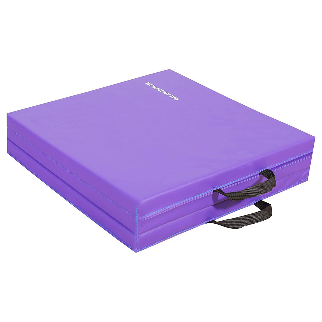 BalanceFrom Fitness GoGym 6'x2'x1.5" Folding 3 Panel Gym Mat, Purple (Open Box)