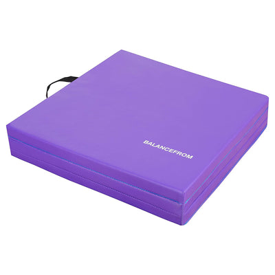 BalanceFrom Fitness GoGym 6'x2'x1.5" Folding 3 Panel Gym Mat, Purple (Open Box)
