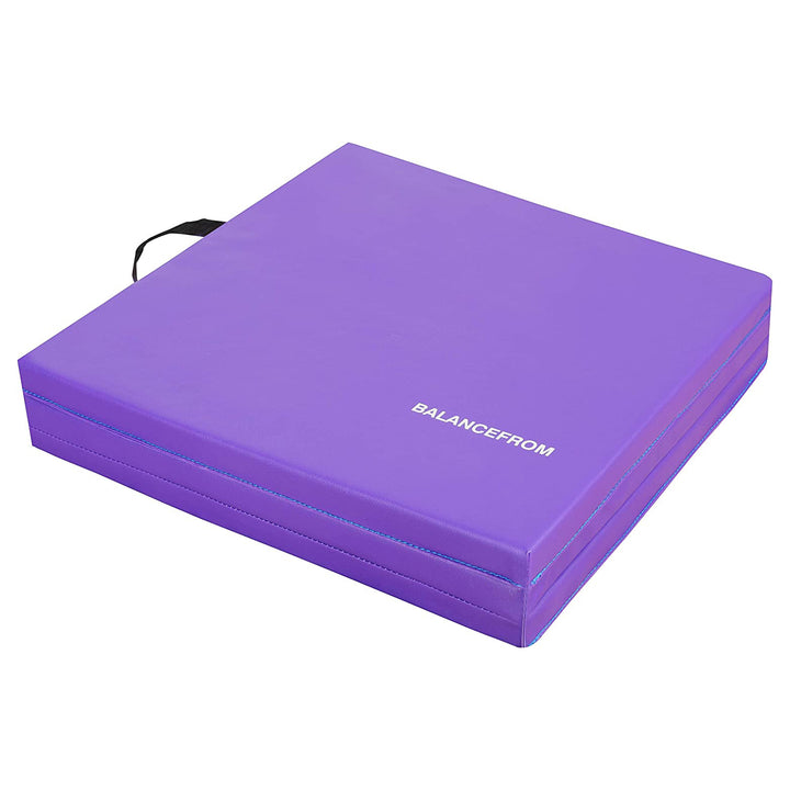 BalanceFrom Fitness GoGym 6'x2'x1.5" Folding 3 Panel Gym Mat, Purple (Open Box)