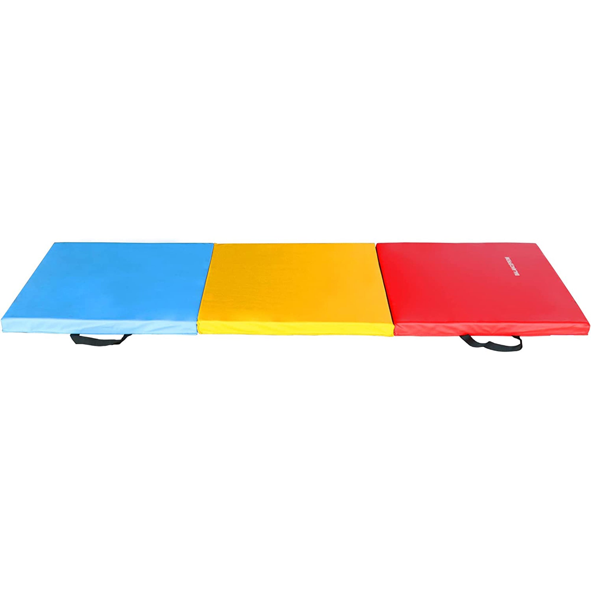 BalanceFrom Fitness GoGym 6x2ft Folding 3 Panel Exercise Mat w/Handles, Multi - VMInnovations