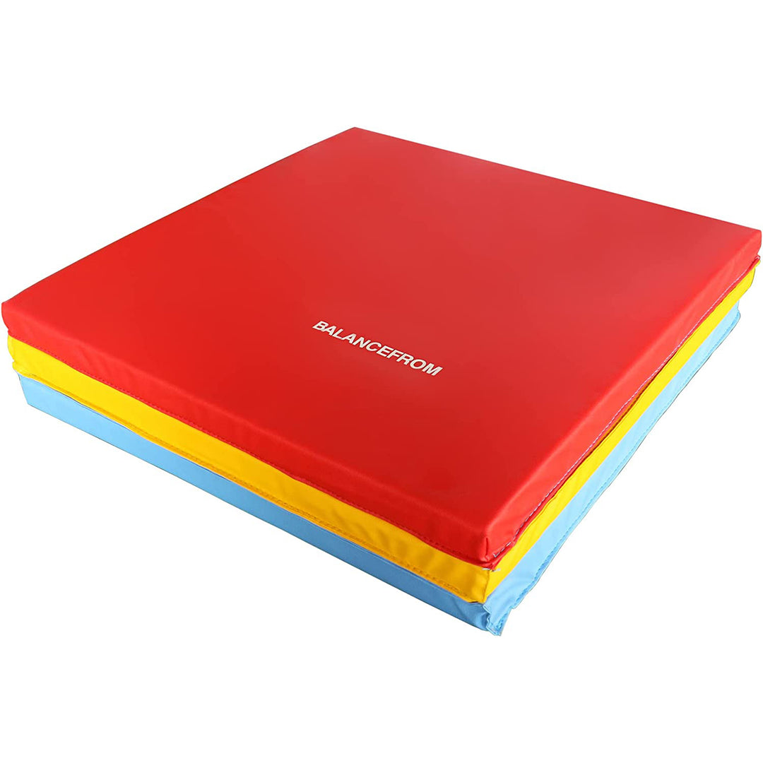 BalanceFrom Fitness GoGym 6x2' Folding 3 Panel Exercise Mat w/Handles (Open Box) - VMInnovations