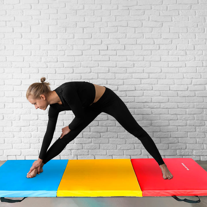 BalanceFrom Fitness GoGym 6x2' Folding 3 Panel Exercise Mat w/Handles (Open Box) - VMInnovations