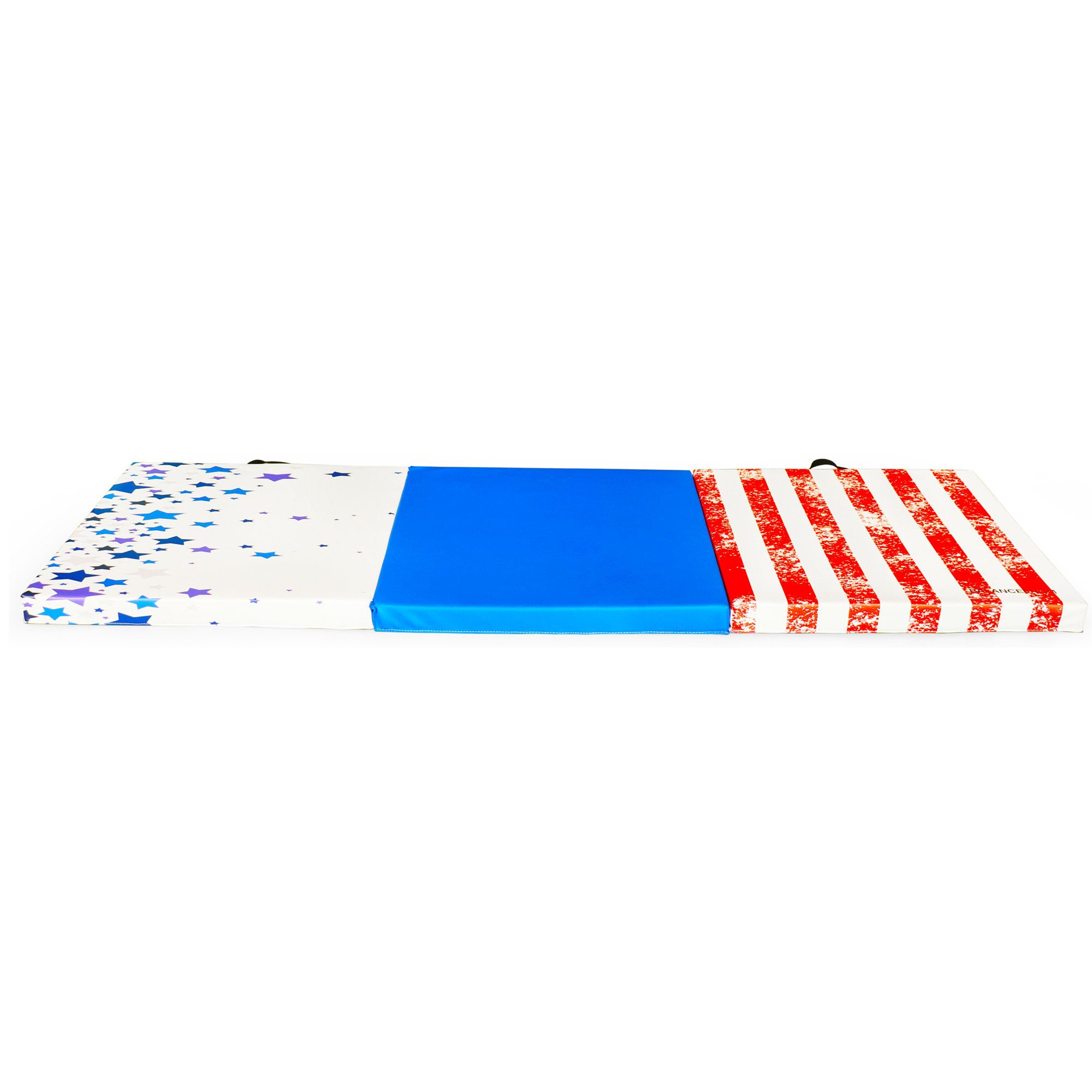 BalanceFrom  GoGym 6x2ft Folding 3 Panel Exercise Mat, Red/White/Blue (Used) - VMInnovations