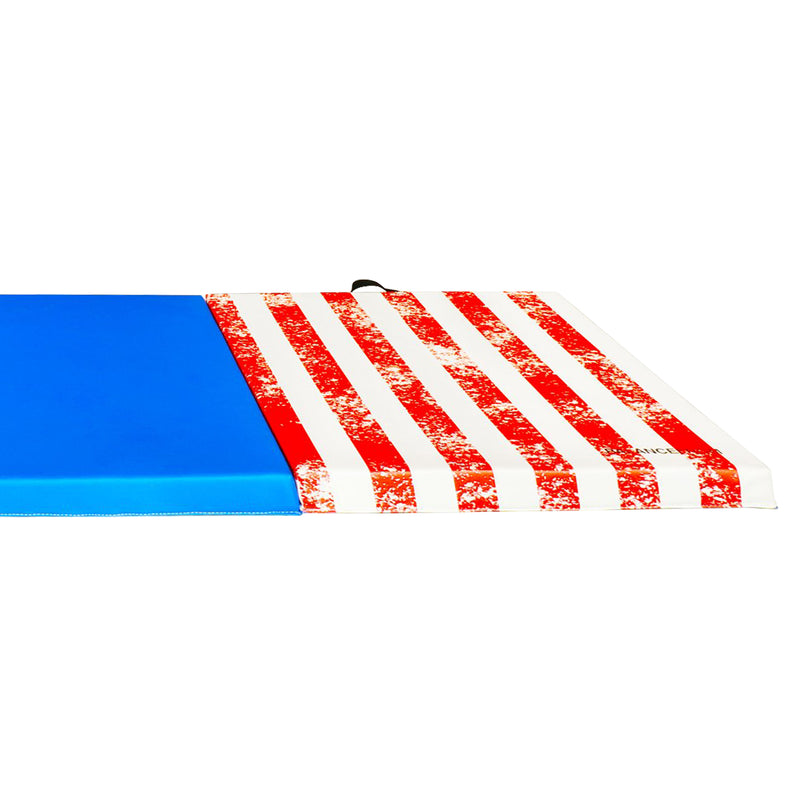 BalanceFrom Fitness GoGym 6x2ft 3 Panel Exercise Mat, Red/White/Blue (Open Box)