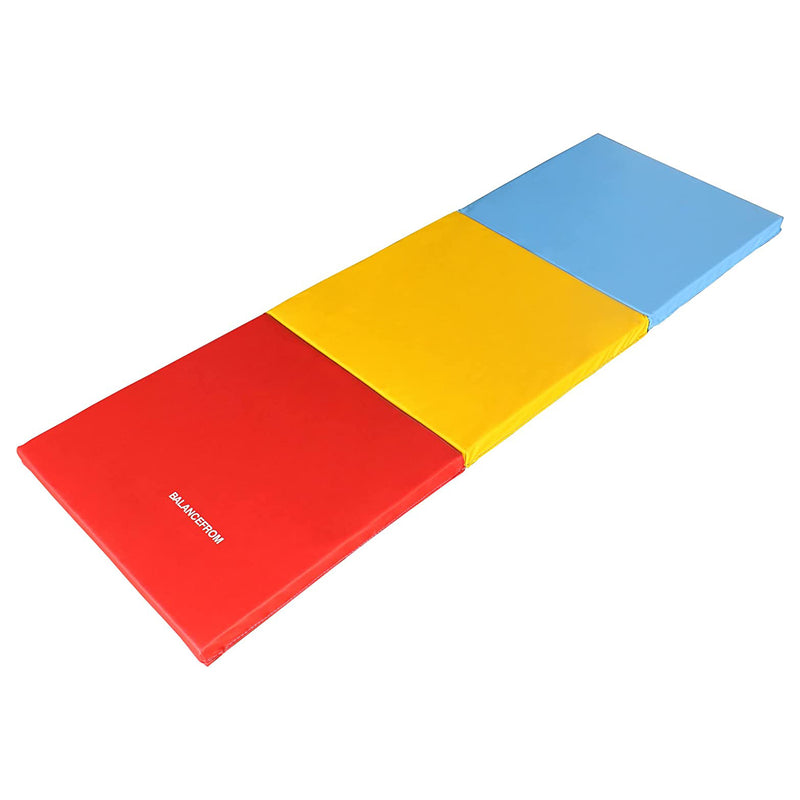 BalanceFrom Fitness GoGym 1.5" Thick Folding 3 Panel Mat, Multicolor (Open Box)