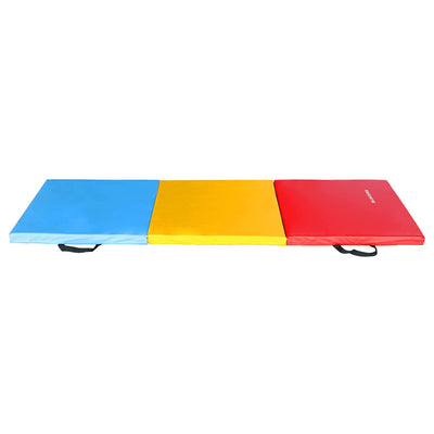 BalanceFrom Fitness GoGym 1.5" Thick Folding 3 Panel Mat, Multicolor (Open Box)