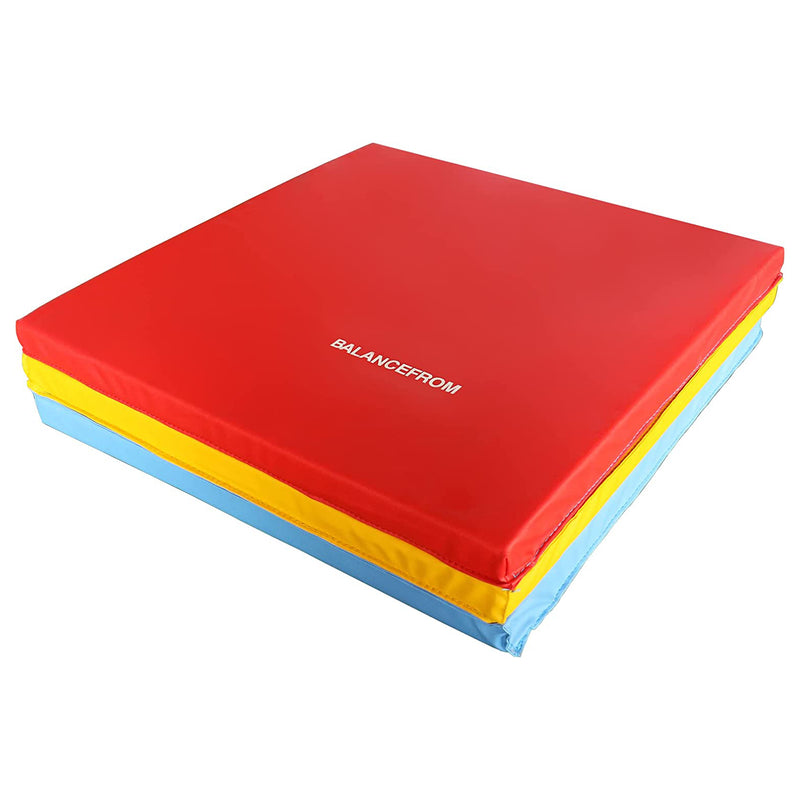 BalanceFrom Fitness GoGym 1.5" Thick Folding 3 Panel Mat, Multicolor (Open Box)