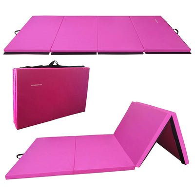 BalanceFrom Fitness 120x48in All Purpose Folding Gymnastics Mat, Pink (2 Pack)
