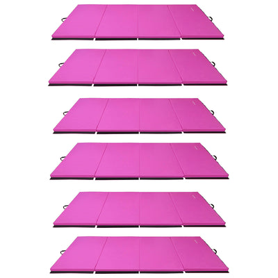 BalanceFrom Fitness GoGym All Purpose Folding Gymnastics Mat, Pink (6 Pack)