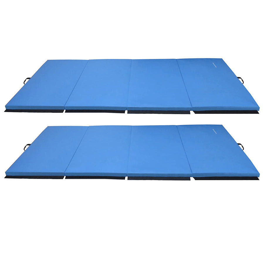 BalanceFrom Fitness 120x48in All Purpose Folding Gymnastics Mat, Blue (2 Pack) - VMInnovations