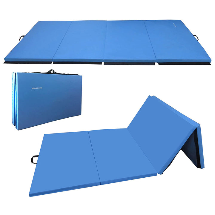 BalanceFrom Fitness 120x48in All Purpose Folding Gymnastics Mat, Blue (2 Pack) - VMInnovations