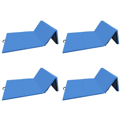 BalanceFrom Fitness 120 x 48" All Purpose Folding Gymnastics Mat, Blue (4 Pack)