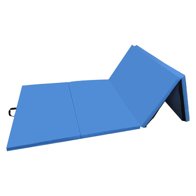 BalanceFrom Fitness High Density Gymnastics Folding Exercise Mat, Blue (6 Pack)