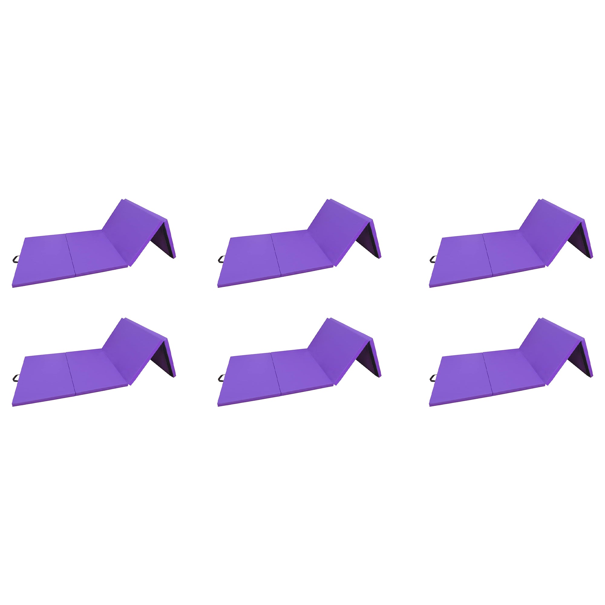 BalanceFrom Fitness 120x48in All Purpose Folding Gymnastics Mat, Purple (6 Pack)