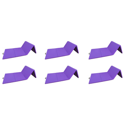 BalanceFrom Fitness 120x48in All Purpose Folding Gymnastics Mat, Purple (6 Pack)