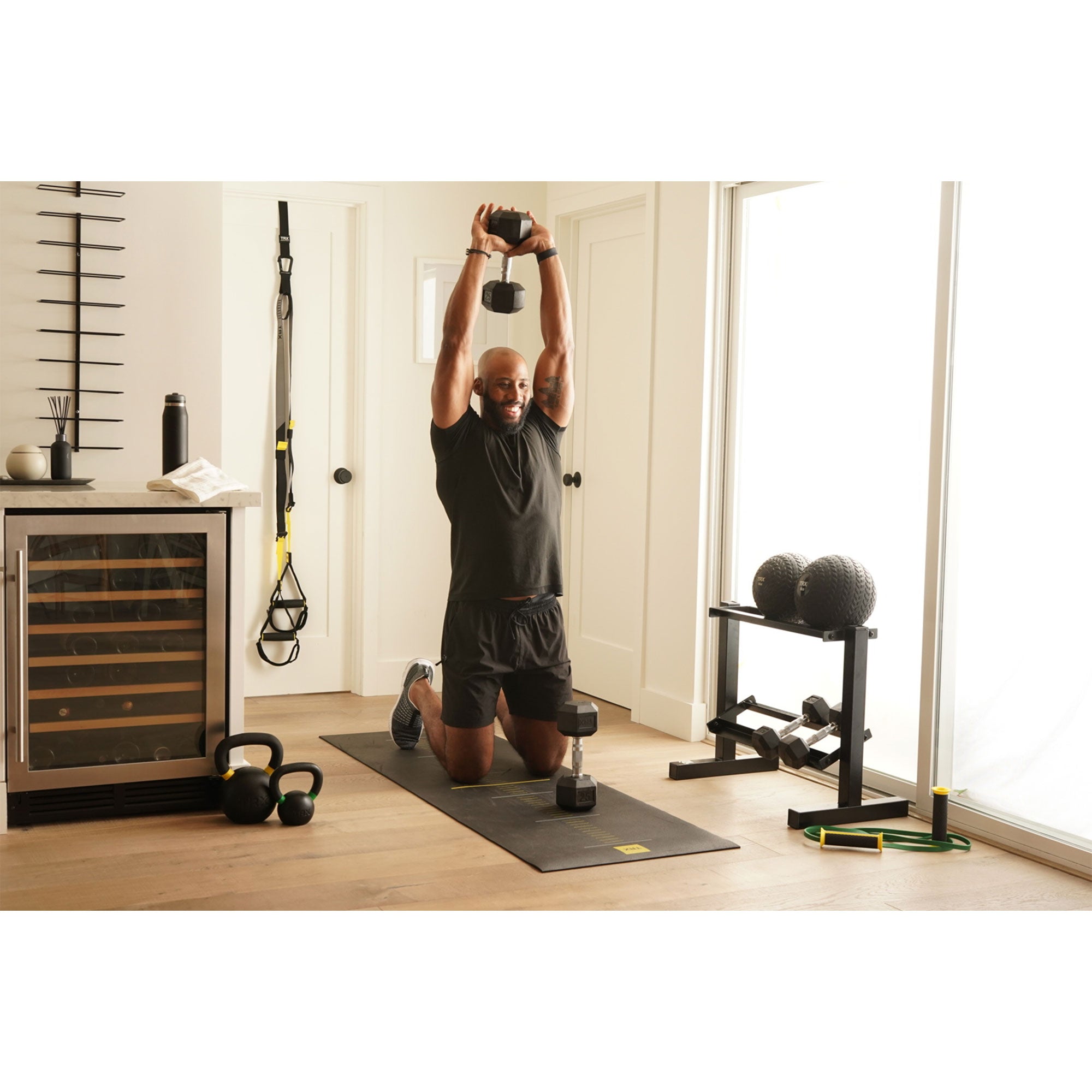 TRX Hex Rubber 40lb Dumbbell Weight Strength Training Workout Equipment, 1 Pair