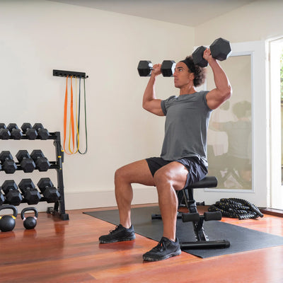 TRX Hex Rubber 30lb Dumbbell Weight Strength Training Workout Equipment, 1 Pair