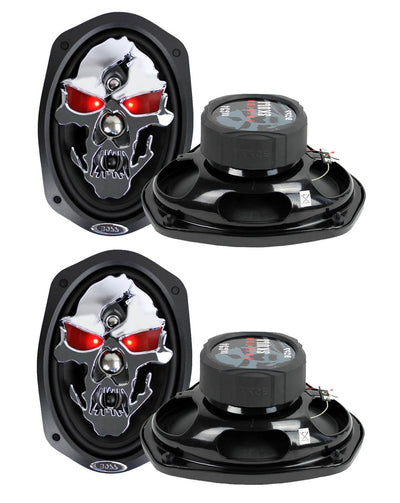 4) NEW BOSS SKULL Phantom SK694 6x9" 1400W 4 Way Car Full Range Speakers 6"x9"
